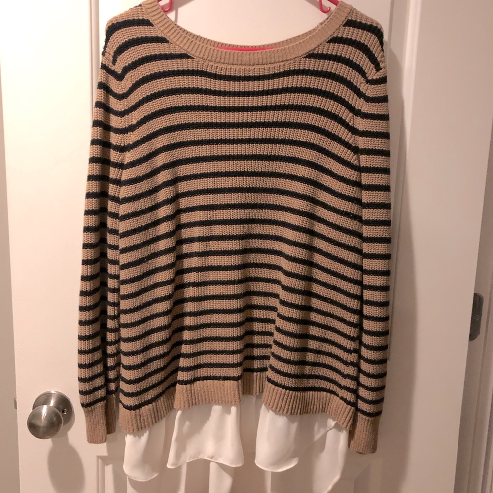 Loft striped sweater with faux layer